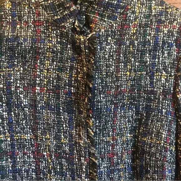 J. McLaughlin tweed collarless jacket sz xs - Picture 3 of 8